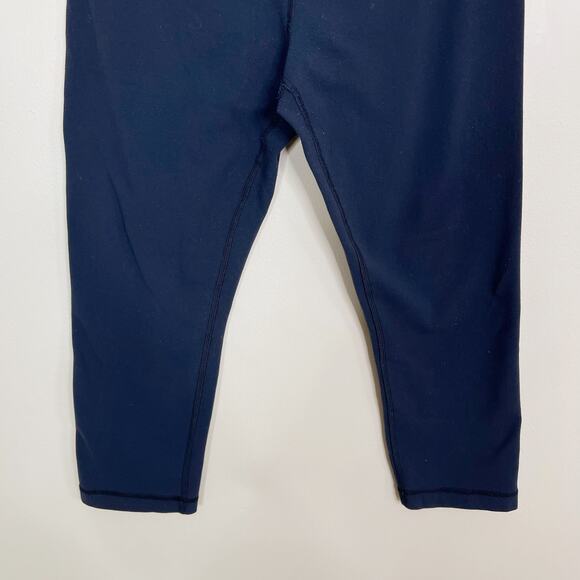 Lululemon Astro Wunder Under Crop Leggings Womens 6 Navy Inkwell Coral Orange - Picture 6 of 9